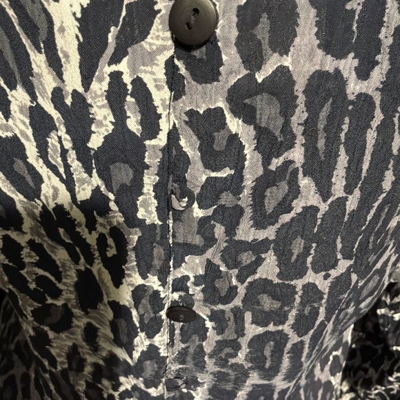 Leopard Print Button-Up Blouse - Picture 4 of 6